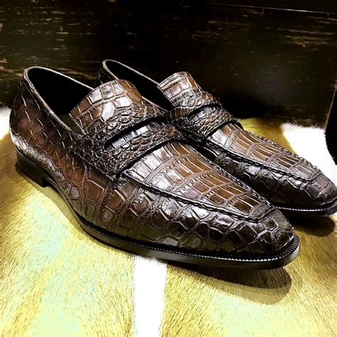 Casual Alligator Shoes, Luxury Alligator Slip-On Loafers for Men ...