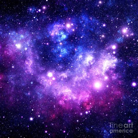 Purple Blue Galaxy Nebula Digital Art by Johari Smith - Pixels