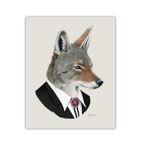 Coyote Art Print Animal Art Nursery Art Nursery Decor - Etsy