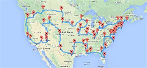 A Map of the Optimal United States Road Trip That Hits Landmarks in All ...