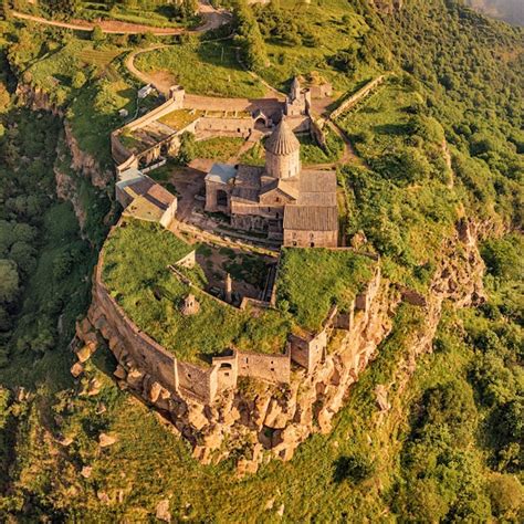 Premium Photo | Aerial view of scenic tatev monastery located on an ...