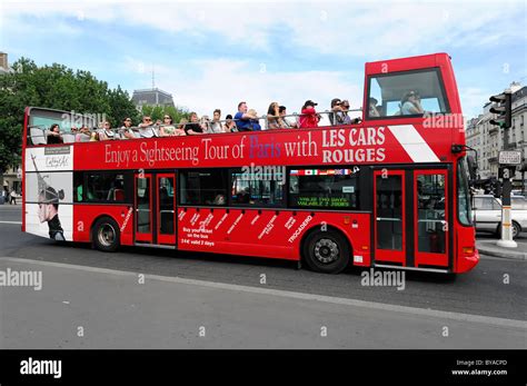 Sightseeing tour by bus, open top tour bus, Paris, France, Europe Stock ...