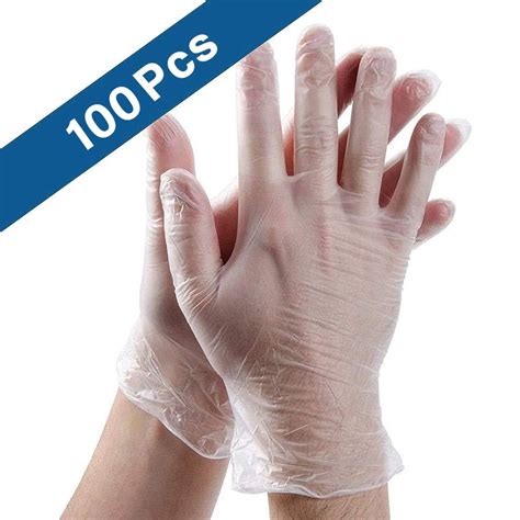 100 Pcs Disposable Plastic Gloves Food Prep Glove Safety Gloves For ...