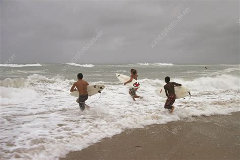 Surfing hurricane Katrina waves - Stock Image - E158/0159 - Science ...