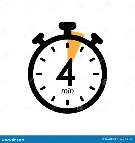 Four Minutes Stopwatch Icon, Timer Symbol, Cooking Time, Cosmetic or ...