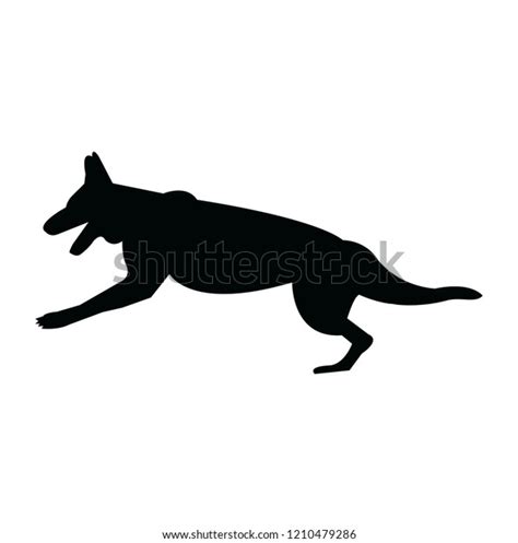 Dog Running Silhouette Isolated On White Stock Vector (Royalty Free ...