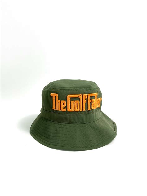 The Golf Father Twill Bucket Hat in black, white, blue, military green ...