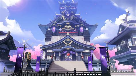 I made a live wallpaper of the Inazuma Castle! - Links Below : r ...