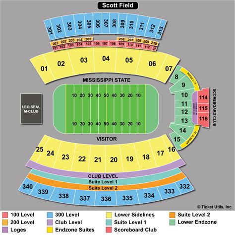 Ms State Stadium Seating Chart | Printable Templates Free