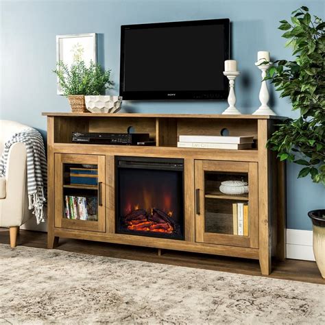 Rustic Farmhouse Tv Stand With Fireplace – Idalias Salon