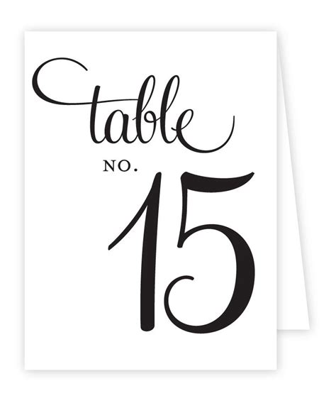 Reception Table Numbers Printable Tent Style