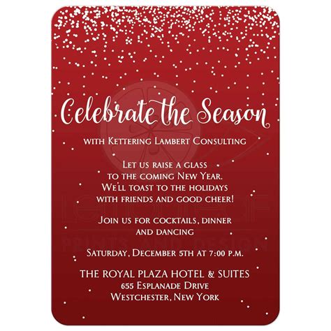 Holiday Party Invitation 2 | Celebrate the Season | Red, Silver Gray ...