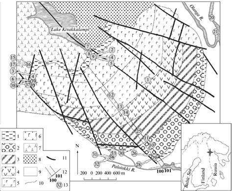 Geological structure of the Kivakka layered intrusion with distribution ...