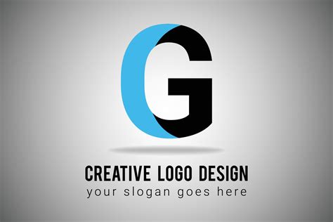 Letter G Logo in blue and black Color minimal logo design. Creative G ...