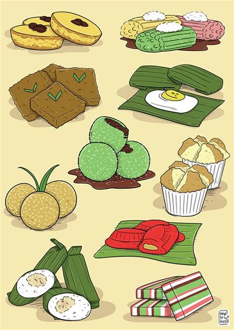 Jajan Pasar on Behance Food Artwork, Indonesian Art, Food Cartoon, Cute ...