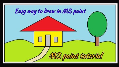 House Drawing | How to draw House in MS paint | MS paint tutorial ...