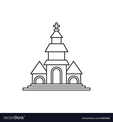 Church icon outline style Royalty Free Vector Image