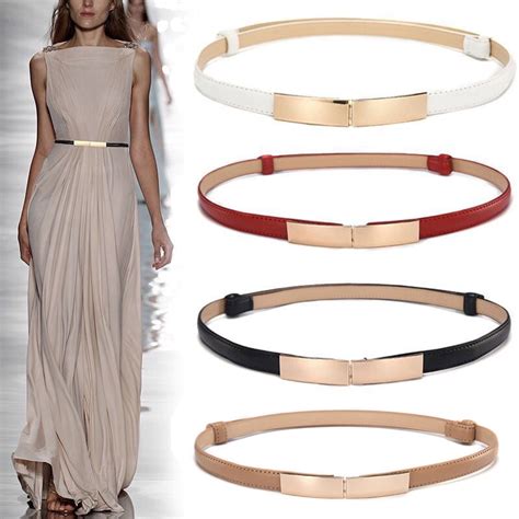 Women Skinny Leather Belts, Ladies Adjustable Fine Belt, Wild Simple ...