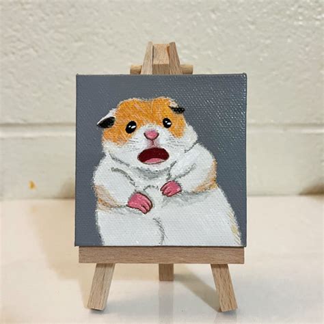 Scared Hamster Funny Meme Animal Art Funny Hamster Hamster - Etsy