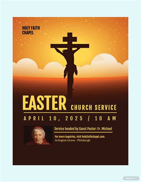 Easter Church Service Flyer Template in Illustrator, Pages, PSD, Word ...