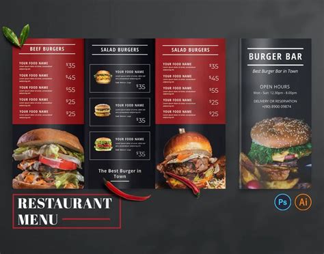 Big Burger Food Menu Design | Food menu design, Menu design, Big burgers