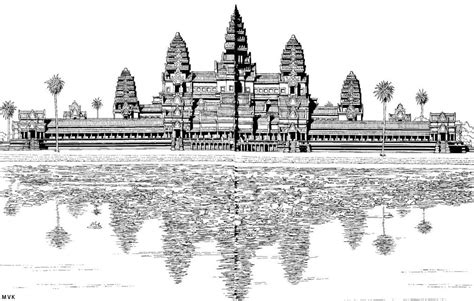 Angkor Wat Sketch at PaintingValley.com | Explore collection of Angkor ...