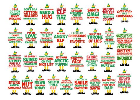 32 Buddy The Elf Movie Quotes Editable SVG PNG DXF eps pdf for | Etsy