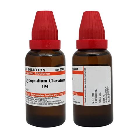 Buy Dr.Willmar Schwabe Lycopodium Clavatum 1M Liquid 30 ML online at ...