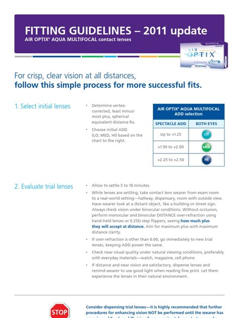 Air Optix Multi Focal Fitting Guide | Lens (Optics) | Eye