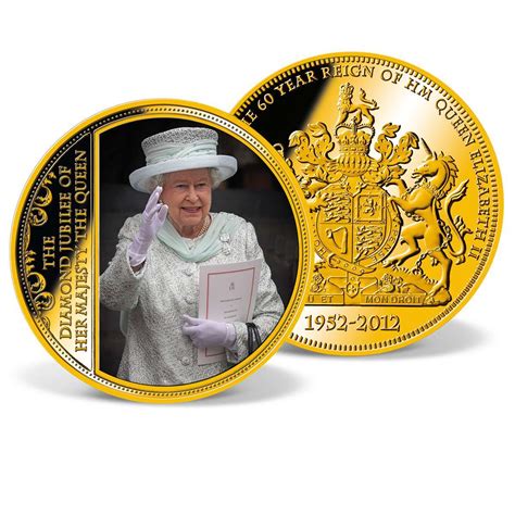 Queen Elizabeth II Diamond Jubilee Commemorative Coin | Gold-Layered ...