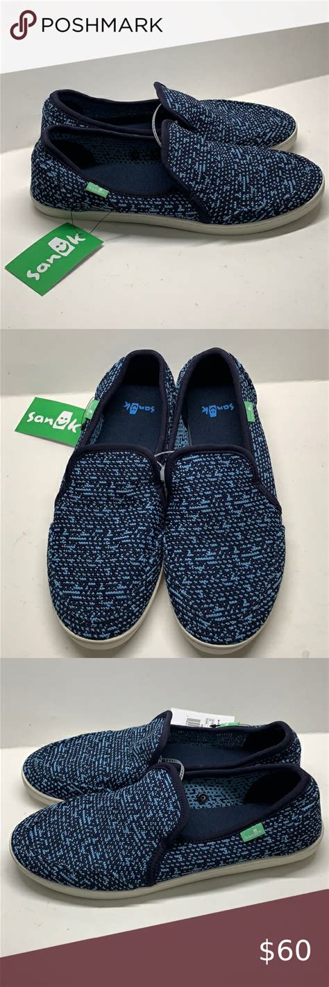 sanuk Pair O Dice navy/blue Knit slip-on shoes 8 -New with tag -Size 8 ...