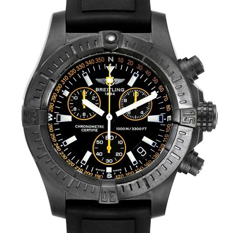 Breitling Avenger Seawolf Blacksteel Chrono Yellow Hands Watch M73390 ...