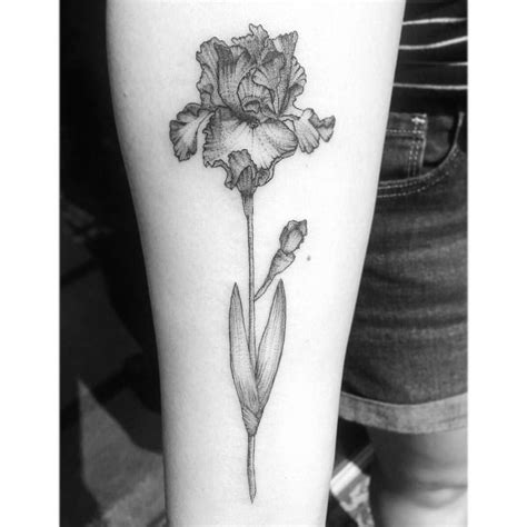 Small Iris Flower Tattoo Black And White - Viraltattoo