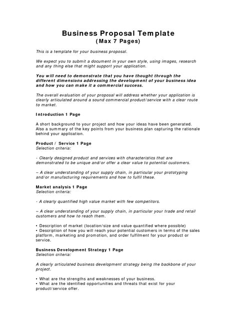 Free Printable Business Proposal Form (GENERIC)