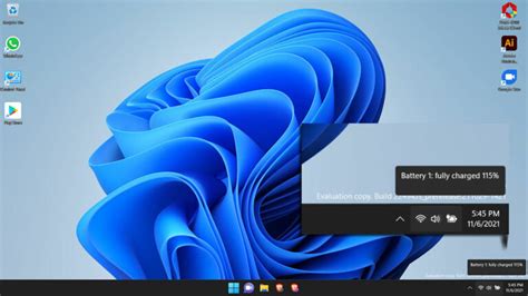 Windows 11 taskbar battery icon shows charging beyond 100 per cent ...