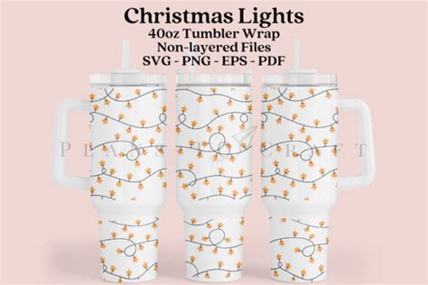 Christmas Lights 40oz Tumbler Wrap SVG Graphic by planstocraft ...