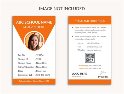 Premium Vector | College student id card template design Premium Vector