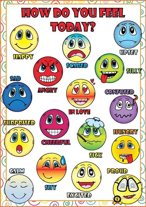 Emotions Printable For Kids For Spanish Class Color - Tedy Printable ...