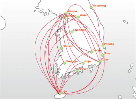 Korean Air Route Map