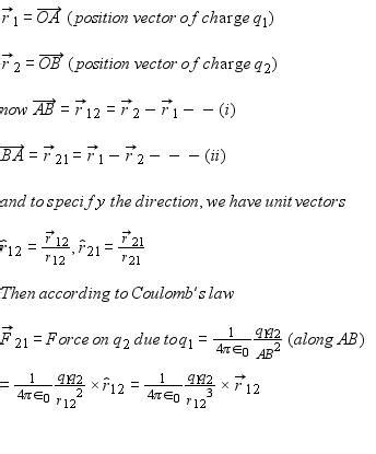 Please explain the coloumb law in vector form in simple way - Physics ...