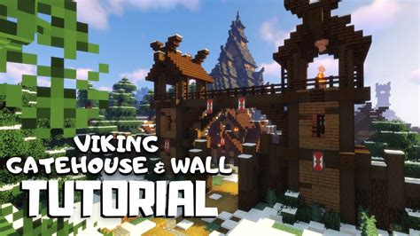 Minecraft: How to Build a Viking Gatehouse & Wall (Snowy Viking Village ...