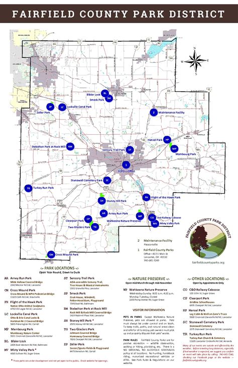 Map of Locations – Fairfield County Park District