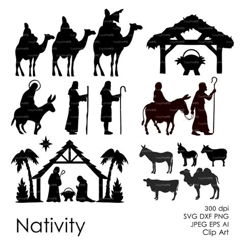 Bethlehem Nativity scene Nativity of Jesus Silhouette - Silhouette png ...