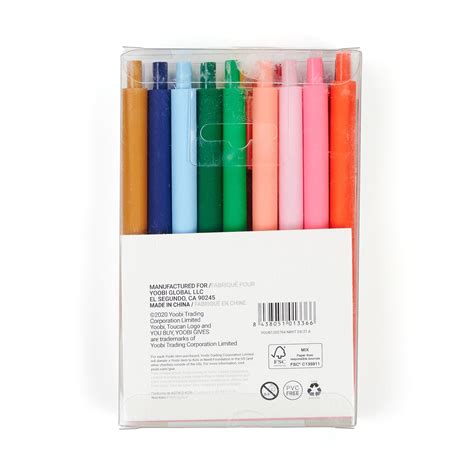 Yoobi Retractable Gel Pens, 18 Pack