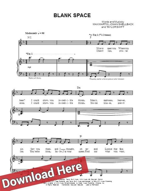 Taylor Swift - Blank Space - Music & Notes Review | Piano Sheets Chords