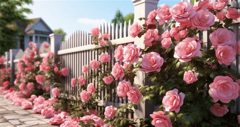 Garden Fence With Pink Roses 3D Png Photo | JPG Free Download - Pikbest