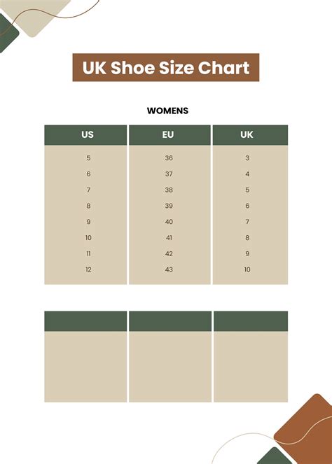 Shoe Size Chart in Illustrator, PDF - Download | Template.net