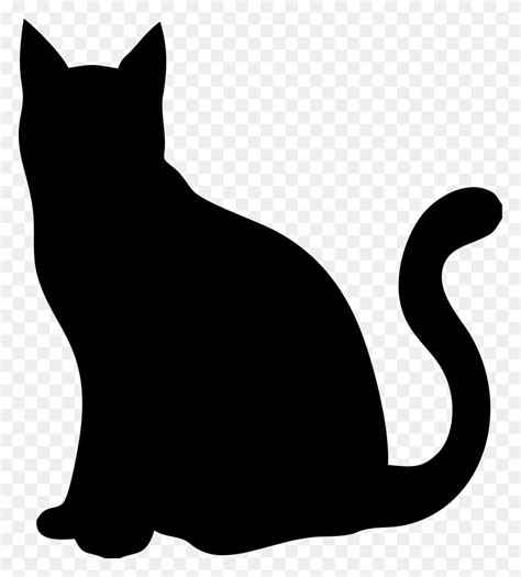 Drawing Cat Silhouette - Cat Ear Clipart - FlyClipart