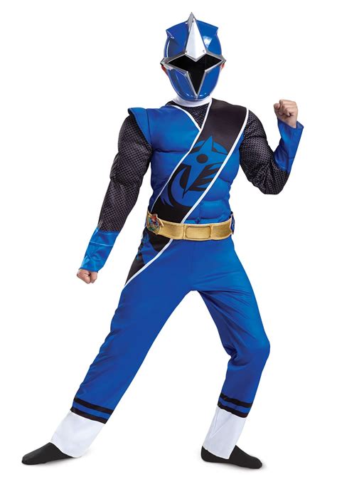 Power Rangers Ninja Steel Blue Ranger Muscle Costume for Boys