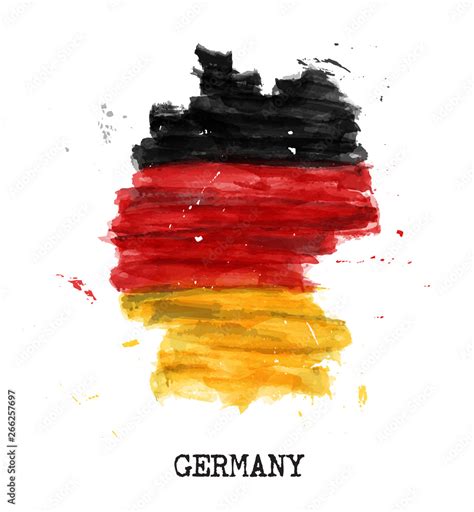 Germany flag watercolor painting design . Country map shape . Sports ...